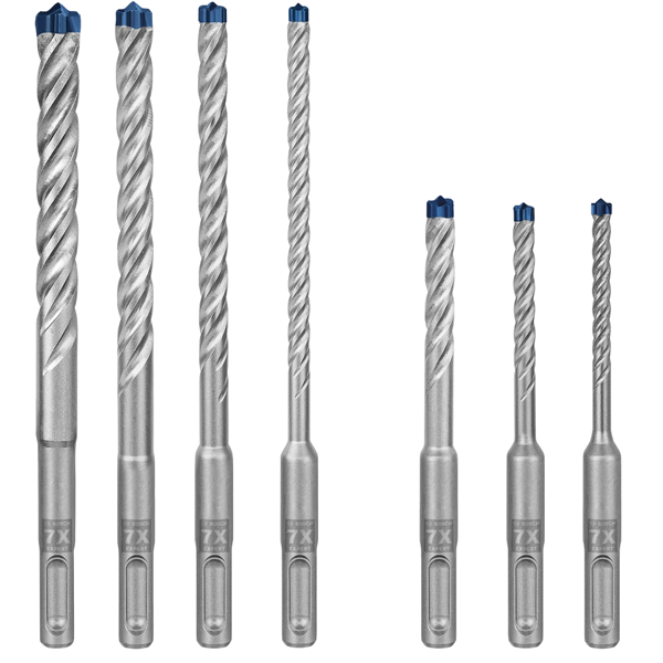 Coffret de 7 forets béton armé Expert SDS Plus-7X - Bosch - 5 à 12 mm