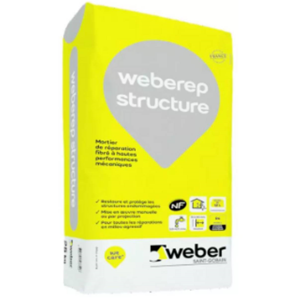 Mortier de réparation fibré Weber Rep Structure