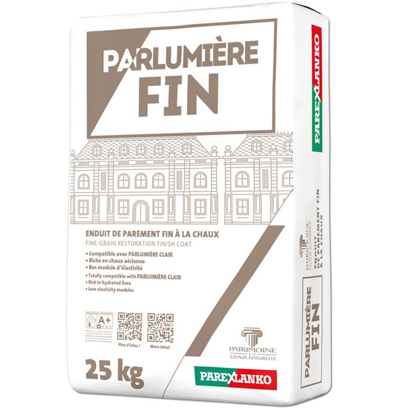 Enduit de parement à la chaux fin Parlumière Teinte V30 25 KG