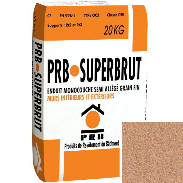 Enduit monocouche semi-allégé fin PRB Superbrut - Marrakech - 20 kg