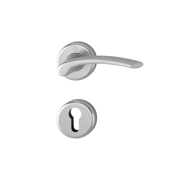 Ensemble rosace clé I Ibiza Hoppe alu chromé porte de 31-42mm carré 7mm
