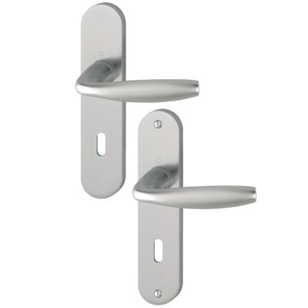 Poignée porte clé L New York Hoppe porte 38-47mm carré 7mm Alu inox