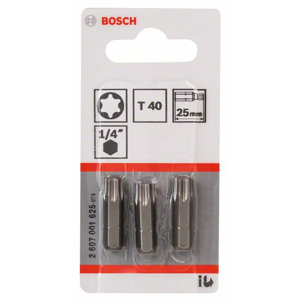 Embout de vissage Bosch extra-dure 6 pans 1/4" Torx T40 25 mm lot de 3