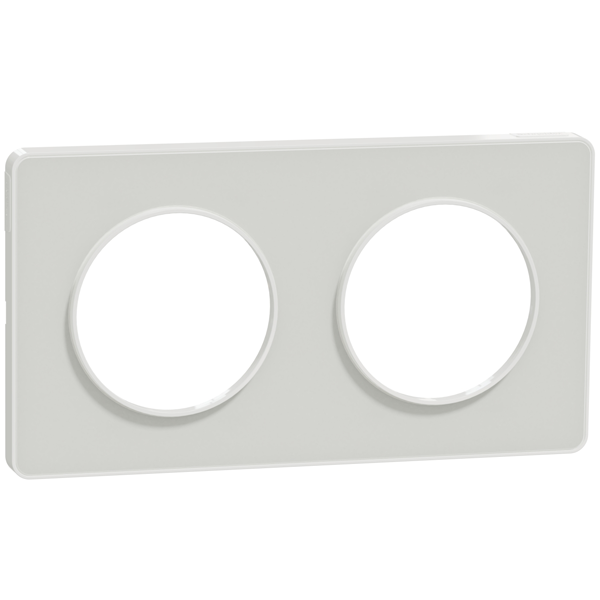 Plaque de finition double Schneider Odace Touch - translucide