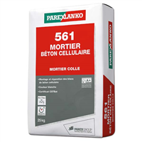 Mortier colle pour maçonnerie et réparation - 561 Mortier Béton Cellulaire - sac de 25 kg