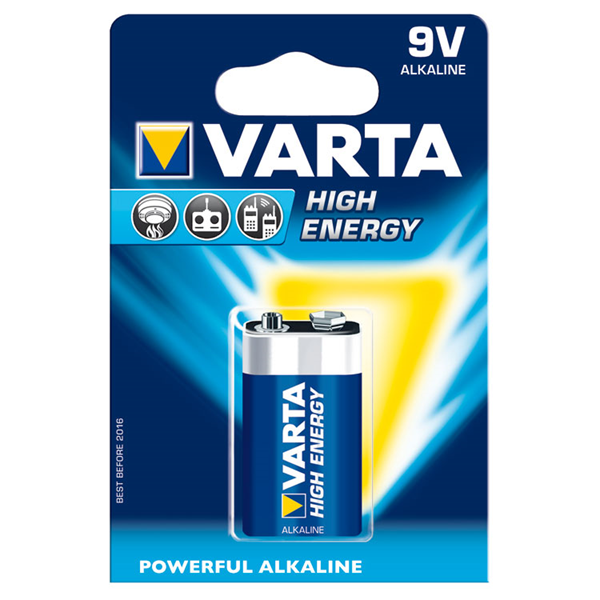 Pile Varta High Energy 6LR61 9V Alcaline (pile carrée) 04922121411