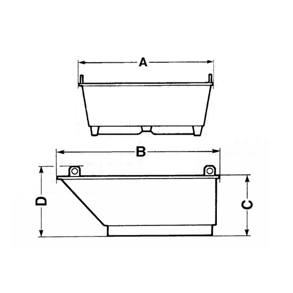 Bac à béton capacité 500 litres hauteur 54 cm longueur 144 cm largeur 115 cm Altrad DB500