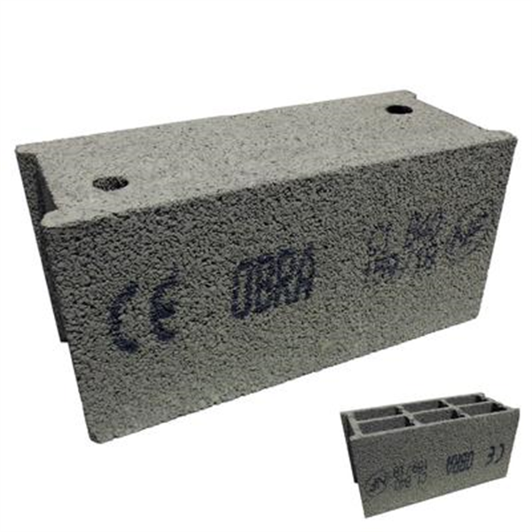 Bloc béton creux retourné 500 x 200 x 250 mm - B40 OBRA - 3 parois 6 trous CE NF P50