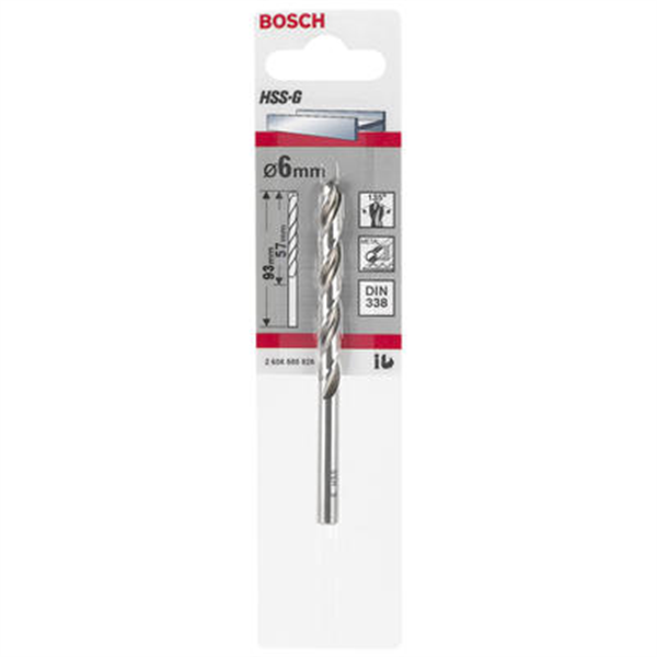 Foret à métaux rectifié Bosch HSS-G DIN 338 diamètre 4 mm longueur 43 mm