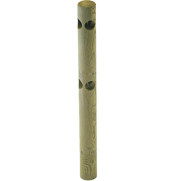 Poteau d'angle à 90° pour clôture en pin traité classe 4 vert - Ø 140 mm x 2,00 M
