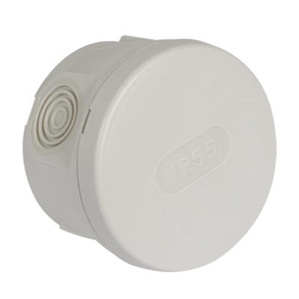 Boite de dérivation étanche ronde IP55 - Ø 85 x 50 mm - 4 entrées