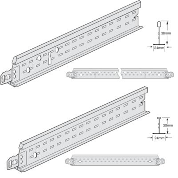 Entretoise plafond suspendu Armstrong Prélude 24 XL² Système harpon XL² à épaulement - 30 MM x 24,0 MM - Longueur 0,60 M - Blanc