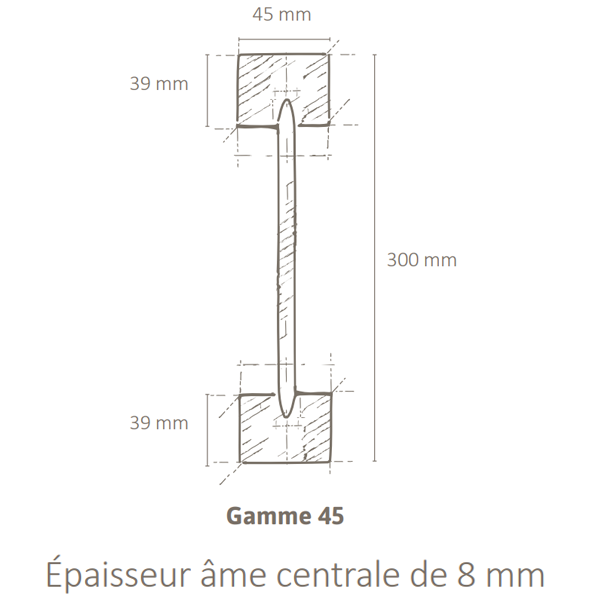 Poutre en I Inojoist non traitée - 45 x 300 mm - longueur 13,00 M