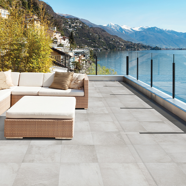 Carrelage extérieur effet pierre naturelle - 45x45cm - Gris