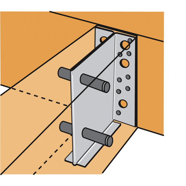 Etrier à âme intérieure ETNM - largeur 80 mm - hauteur 230 mm - profondeur 130 mm - épaisseur 2 mm