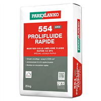 Mortier-colle amélioré fluide rapide PROLIFLUIDE RAPIDE 554 pour la pose de revêtements céramiques