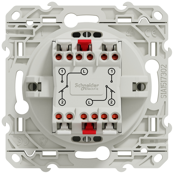 Interrupteur double va-et-vient Schneider Odace - blanc - 10 A - 250 V