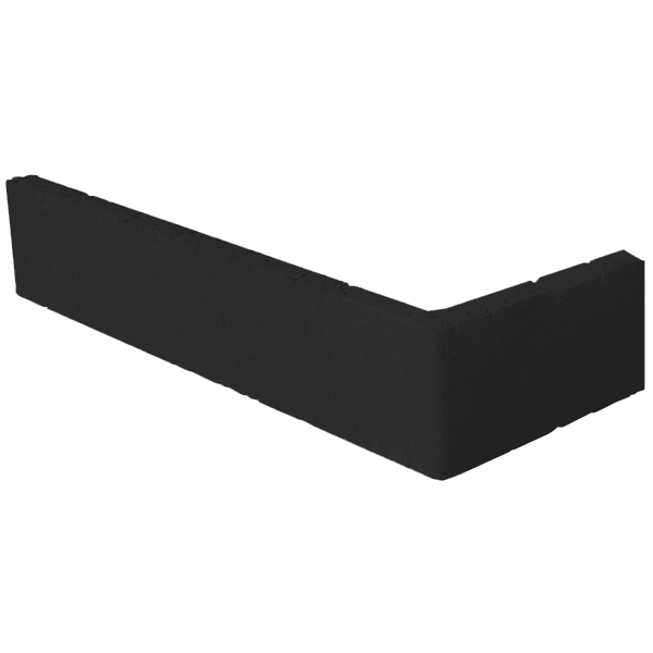 Plaquette d'angle de parement mural lisse Terreal Noir engobé - 22 CM x 10,5 CM x 14 / 50 MM