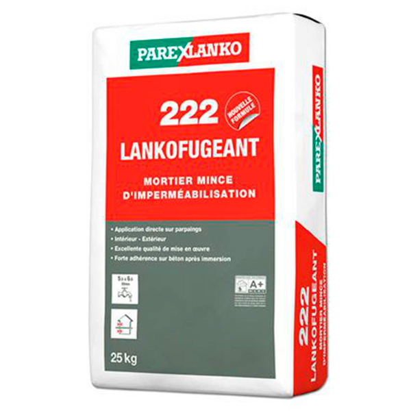 Mortier mince d'imperméabilisation pour maçonneries et bétons - Lankofugeant 222 - sac de
