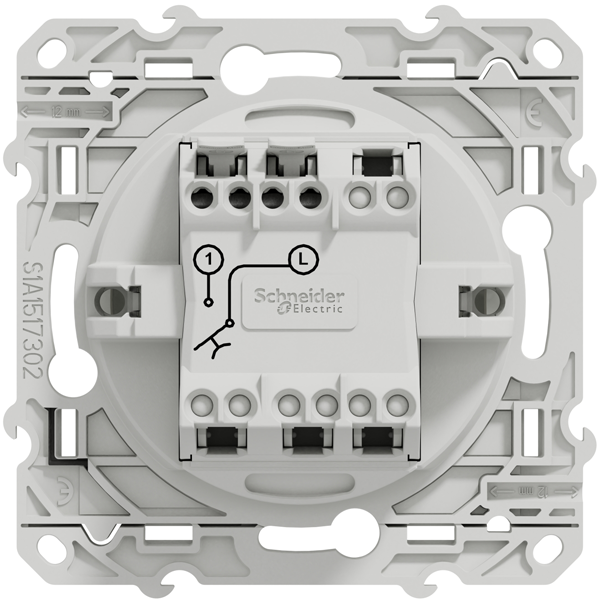 Interrupteur poussoir Schneider Odace - blanc - 10A 250V
