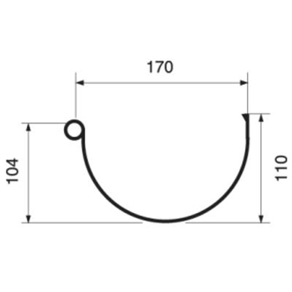 Gouttière 1/2 ronde en PVC développé de 33