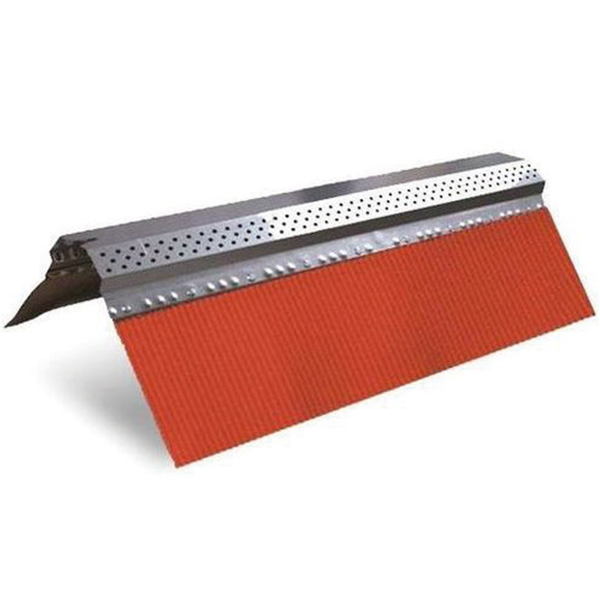 Closoir de faitage rigide ventilé galvanisé plomb ELOS - 140 MMx2 M - Rouge