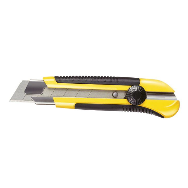 Cutter lame sécable molette blocage Stanley fourni avec 1 lame 25 mm
