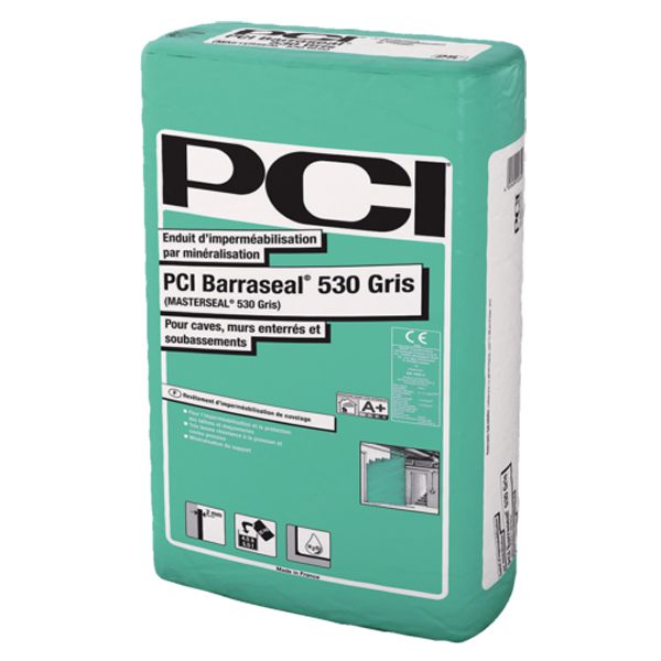 Enduit d'imperméabilisation pour caves murs enterrés et soubassements - PCI Barraseal 530 - sac de 25 KG