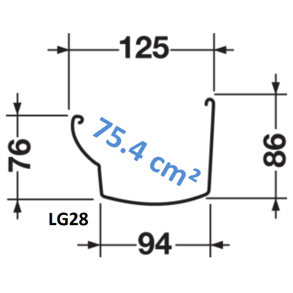 Gouttière moulurée Nicoll Ovation LG28 Anthracite - 4 M