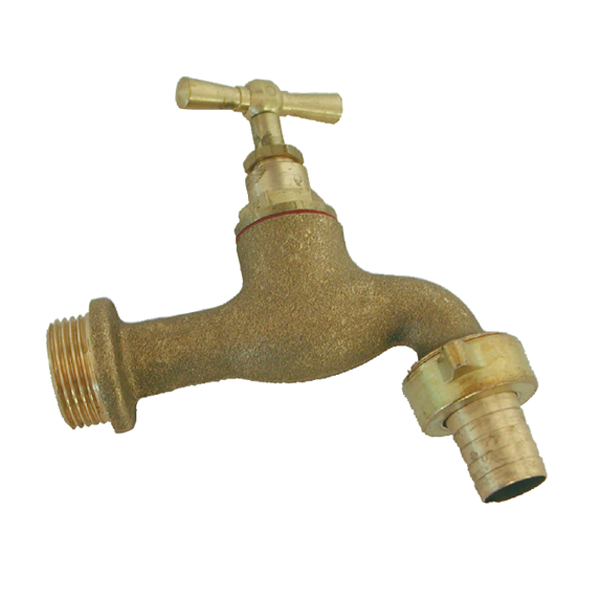 Robinet arrosage extérieur 20 x 27 clapet Raccord nez 15 x 21 mm Laiton
