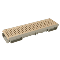 Caniveau bas piscine Grille piétonne 500 mm x 130 mm PVC Sable