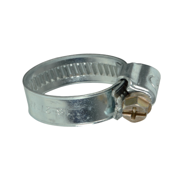 Collier serrage acier galvanisé bande pleine 18 à 28mm Largeur 8mm x2