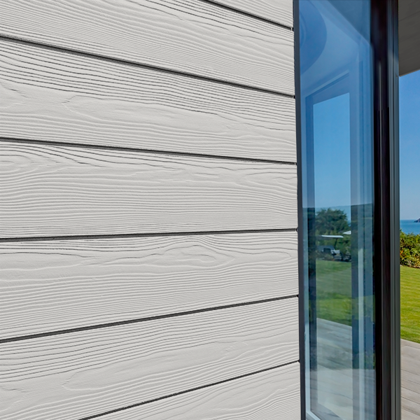 Lame de bardage en fibres-ciment Cedral Click finition relief Gris argent C51