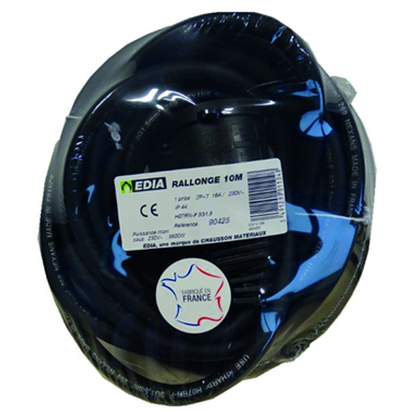 Rallonge de chantier EDIA câble H07RN-F 3G1.5 longueur 10 mètres 90425