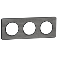 Plaque de finition triple Schneider Odace Touch - ardoise anthracite