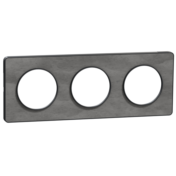 Plaque de finition triple Schneider Odace Touch - ardoise anthracite