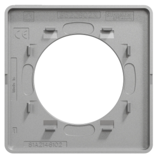 Plaque de finition simple Schneider Odace Touch aluminium