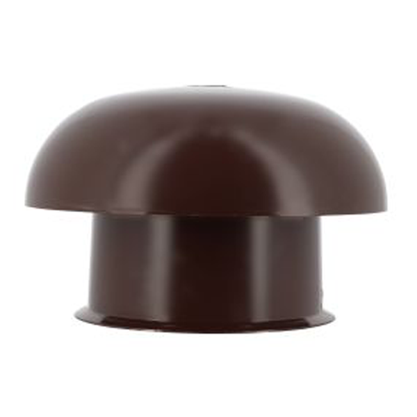 Chapeau de ventilation rond Nicoll - Diamètre 164,5 mm - Sortie 100 mm - Avec moustiquaire - PVC anti-UV - Marron
