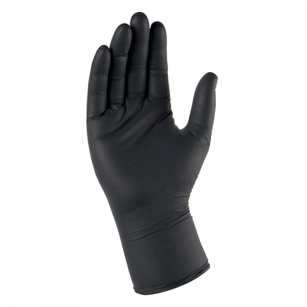 Gant à usage unique nitrile noir non poudré Taille 8 - Boîte de 100