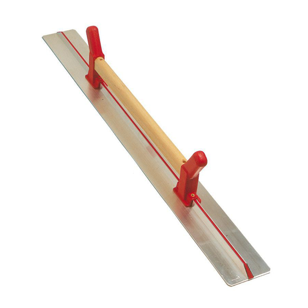 Règle dresser enduits aluminium lisse sans dent poignée bois 1,20 m