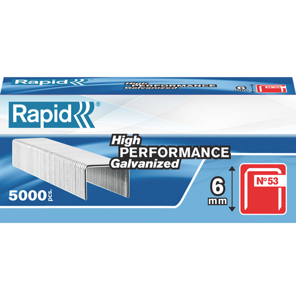 Agrafe en fil fin Rapid N°53 - longueur 6 mm - boîte de 5000