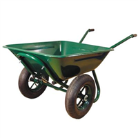 Brouette à 2 roues gonflables crantées Altrad 9150 verte - 200 kg 150 L