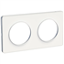 Plaque de finition double Schneider Odace Touch - blanc RAL 9003