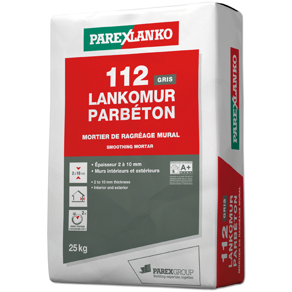 Enduit de ragréage mural - 112 Lankomur Parbéton Parexlanko - Gris Sac de 25 KG