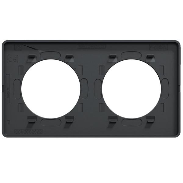 Plaque de finition double Schneider Odace Touch - anthracite