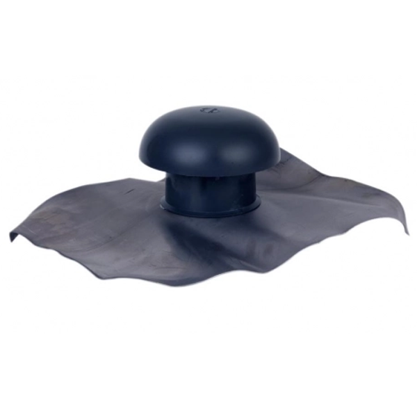 Chapeau de ventilation avec collerette d'étanchéité - diamètre 125 mm - anthracite