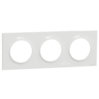 Plaque de finition triple Schneider Odace Styl - blanc brillant