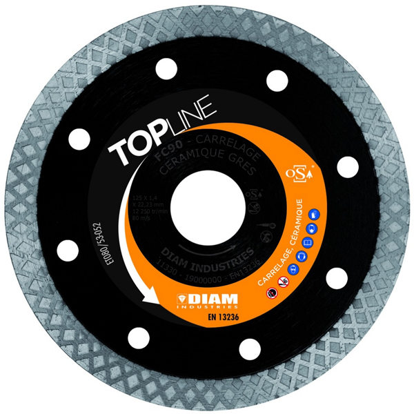 Disque diamant TopLine FC90 carrelage Ø 125 mm alésage 22,23 mm