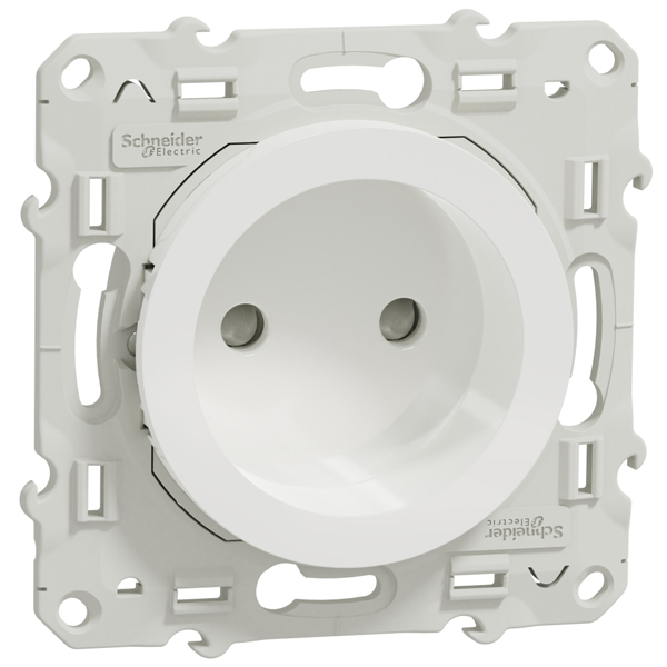 Prise de courant 2P Schneider Odace - blanc - 16 A - 250 V