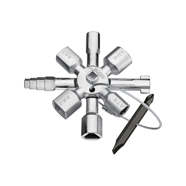 Clé universelle Knipex TwinKey armoires systèmes fermeture standard